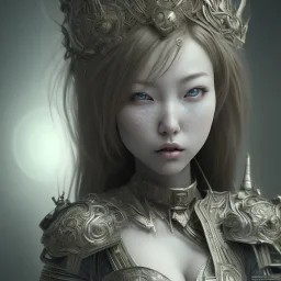 hitomi tanaka, perception of mortality, loose morals, angry at society, disappointed by life, Unreal Engine 5, highly detailed, highest quality, digital painting, complex 3d render, unreal engine render, insane detail, intricate photograph quality, magnificent, majestic, highly intricate, Realistic photography, grand hall, wicked throne, holding scepter, crown of barbwire, dark color palette, metallic, highly detailed, highest quality, digital painting