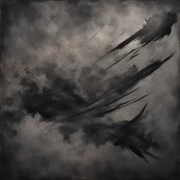 Hyper Realistic Aerial Grungy Dark-Grey Brush strokes on a dark rustic background with charcoals