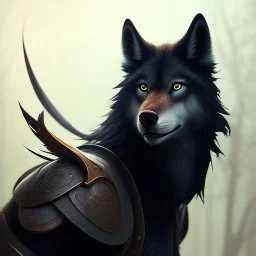 award winning portrait of a male anthropomorphic black wolf long vblack hair. character design by cory loftis, fenghua zhong, ryohei hase, ismail inceoglu and ruan jia. artstation, unreal engine 5, artistic lighting, highly detailed, photorealistic, fantasy