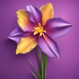 create an interesting purple daffodil with color rainbow and colour backgrounds