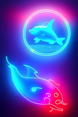 neon glowing whale swimming in the night sky, desert, 8k, luminous, glowing, realistic, luminescence,