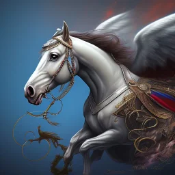 Historical moment horse with wings