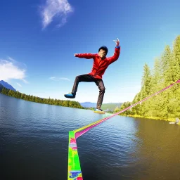  krister chao the artist slacklining over water