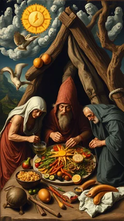 Hieronymus Bosch style , the food of Noah’s