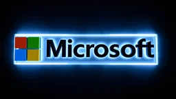 logo (Microsoft),tridmensional,8k,hdr,ray tracing,reflexion,unreal5,ilumination,photo realistic,iluminatio en volta do logo