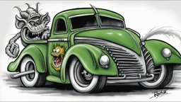 Ratfink drawn in the style of Ed Roth