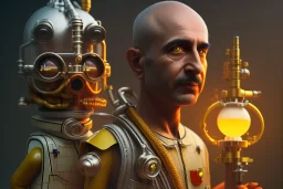 portrait of Atul Bhardwaj bald, lego, steampunk, unreal 5, octane render, cinema4d, dynamic lighting, dramatic lighting, 4k, redshift render, highly detailed, hyper realistic