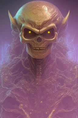 purple alien, cracks in the head, evil, Asian eyes, weapons, blood, 8k, finely detailed, photo realistic, Boris Vallejo style turquoise skull head gold dragon space alien rain skeleton silver helmet golden space suit