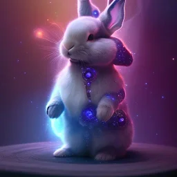 galaxies, spirals, space, nebulae, stars, smoke, iridescent, intricate detail, in the shape of a rabbit, fur wearing crystals, octane render, 8k, --q 2 --ar 2:3 --uplight