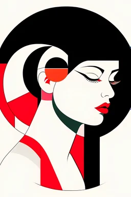 beautiful woman, abstract minimal, bauhaus