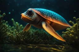 Strange, beautiful sea creature, Cinematic lighting, Volumetric lighting, Epic composition, Photorealism, Bokeh blur, Very high detail, Sony Alpha α7, ISO1900, Character design, Unreal Engine, Octane render, HDR, Subsurface scattering