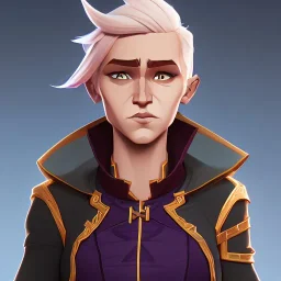 blond rogue, fantasy gnome, nonbinary, gold cloak, pickpocket, charming smirk