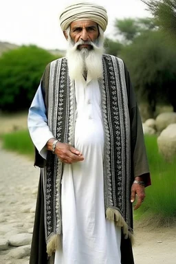 Baloch tribal chief with big shalwar