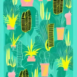 city, tropical, latino, plants, flat design, 2 colors, risograph zine