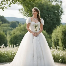Élodie Villemus for her wedding in "quatre marriage et une lune de miel"