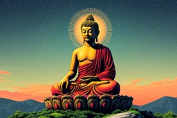 pop art pixels 1000 images budha in the style of shepard fairy