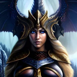 ultra detailed fullbody Portrait in oil on canvas of a beautiful busty woman with Skyrim Dragon priest mask and armor,extremely detailed digital painting, extremely detailed face,crystal clear Big eyes, mystical colors ,perfectly centered image, perfect composition,rim light, beautiful lighting, 8k, stunning scene,extremely sharp detail, finely tuned detail, ultra high definition raytracing, in the style of robert e howard and pablo oliveira and Ken Kelley and Ohrai Noriyoshi and Simon Bisley