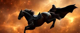 hest som flyr gjennom stjernetåke og dart vader