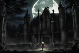 Still frame from the "Hellsing" movie based on the anime of the same name. The scene is of a young Allegra escaping her uncle in the dungeon below the manor.