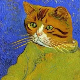 Portrait of a cat by Van Gogh