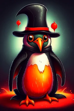 Halloween penguin art
