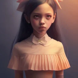 Jenna ortega as wednesday with seifuku, pleated dress, overknee socks, painted by artgerm and tom bagshaw, fantasy art, dramatic lighting, highly detailed oil painting, volumetric lighting