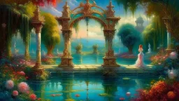 impressionist, relaxation, luxury, dream world, calm beauty, symmetry, fantasy world, magic, beautiful composition, exquisite detail