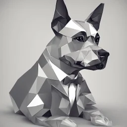 make one realistic business dog that is made of shapes and has a suit on looks a little like crystals lowest 2048 x 1152 pixels and highest 6 MB