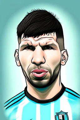 cartoonSergio Aguero Argentine football player