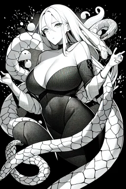 lots of snakes, greyscale