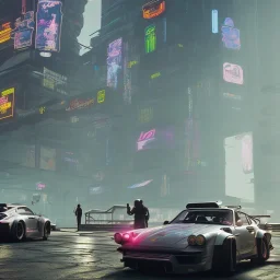 cyberpunk 2077 version of a porsche carerra gt