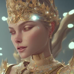 A portrait of a crystalised queen, atmospheric, realistic, unreal engine, cinematic lighting, octane render.