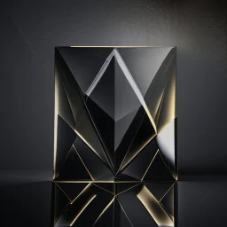 Create a visually striking geometry hi tech prisma simple minimal in dark glass reflections abstract composition that embodies the essence of luxury and craftsmanship