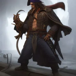 ultra realistic illustration, hulking herculean johnny depp as a rogue pirate thief from baldurs gate and diablo, intricate from baldurs gate, elegant, highly detailed, digital painting, artstation, concept art, smooth, sharp focus, illustration, art by artgerm and greg rutkowski and alphonse mucha