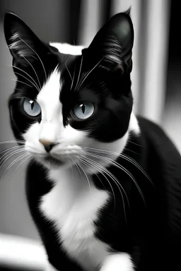 I want a black and white cat