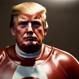 Realistic photo, Donald trump wrestler, wrestling dress, sweat, retro style, 80s, hot ambient, photo studio, red, smooth color, gradient, highly detailed, art stations, concept art, smooth, unreal engine 5, god rays, ray tracing, RTX, lumen lighting, ultra detail, volumetric lighting, 3d, finely drawn, high definition, high resolution.