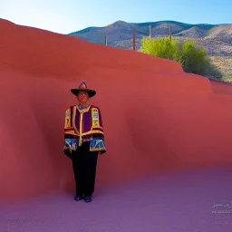 Full body portrait, painting, medium shot lady style of San Ildefonso pueblo