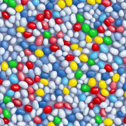 2d texture, seamless, repeatable, ultra realistic jellybeans, highly detailed, 8k