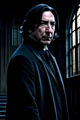 I want a picture that 's more like Professor Snape , with a high level of horror , and I want Hogwarts behind him .