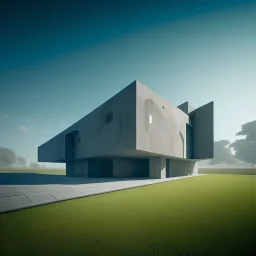 Unifamiliar house. Ricardo Bofil. Brutalism architecture interacting with nature, cool design. Warm Pastel colors palette. ray tracing, RTX, lumen lighting, ultra detail, volumetric lighting, high definition, high resolution. Uncanney valley.