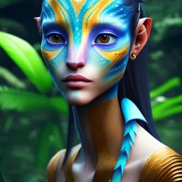 Wearing make up avatar in pandora, in the jungle