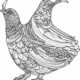 Pigeon, mandala, minimal lines, cartoon, white back ground color, real style, realistic, minimalistic, minimal black line art, line art, crisp line art, unique coloring sheet, outlined, outline, crisp, crisp line edges, illustration, thin lines, crisp clear lines, line art, clean line art, unique, 8k, amazing, masterpiece, no colors, no dark color, no black color, avoid thick black, minimalistic line edges, pure white back ground, image character full fit to page,