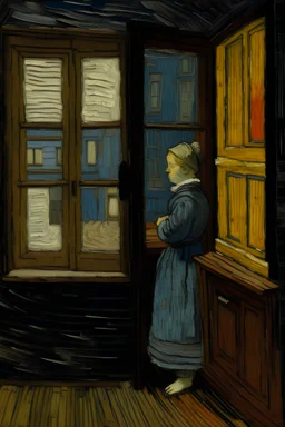 woman standing in a window by van Gogh.