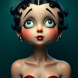 Very realistic close up of betty boop as a human,