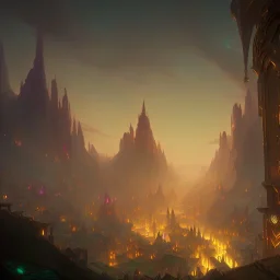 Artwork of a golden city of elves