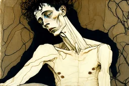 painting of a figure with the life-filled void of an empty existence, egon schiele masterpiece