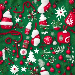 vibrant Christmas green, with accents in red and white