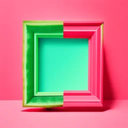 Square picture frame in the colors of watermelon with a light background for tubes