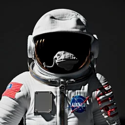 an astronaut in moon, full body, highly detailed, kente, black puffer jacket, 3d render