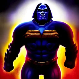 ultra detailed fullbody portrait of Darkseid ,wearing Armor, extremely detailed digital painting, extremely detailed face,crystal clear eyes, in the style of robert e howard and pablo oliveira and Ken Kelley and Keith Parkinson , mystical colors, perfectly centered image, perfect composition, rim light, beautiful lighting,8k, stunning scene, raytracing